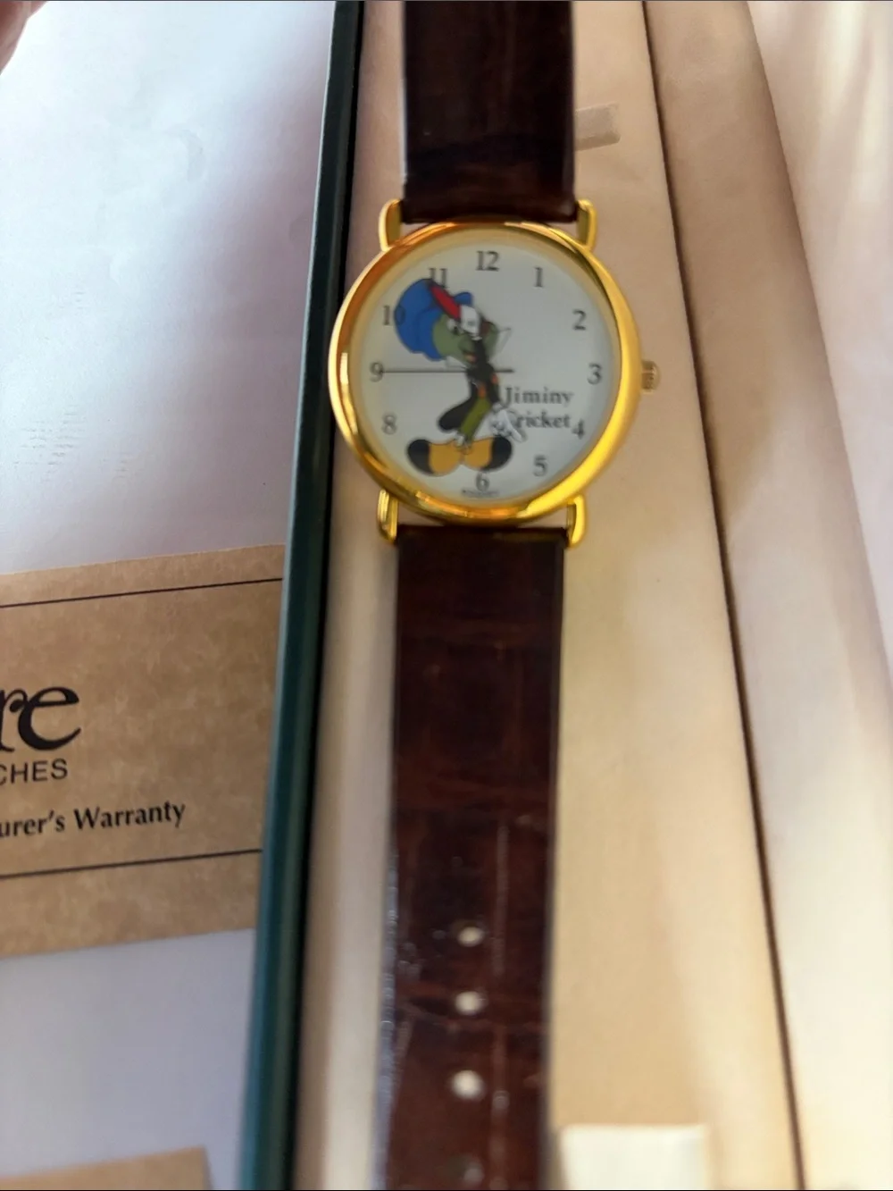 Pedre Jiminy Cricket Watch with Brown Leather Strap # 438/10,000. Unisex.